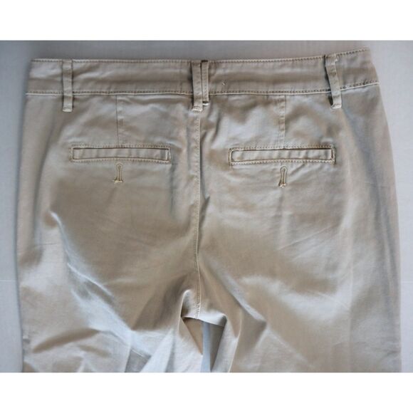 Chino x Anthropologie Women Sz 26 Khaki/Beige Stripe Relaxed Straight Leg Pants - Picture 9 of 11